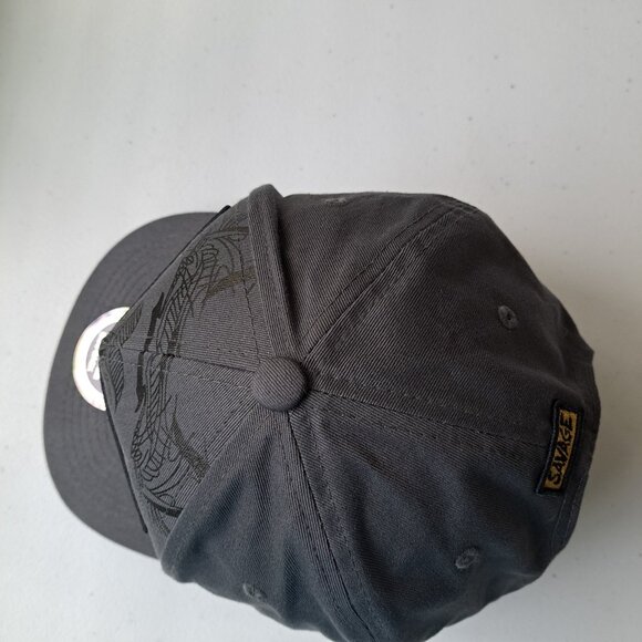 NEW TOP LEVEL Savage Snapback Hat Grey Black Gold Tiger Design 100% Cotton Claw - Picture 5 of 13
